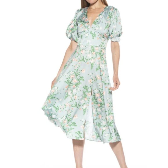 Sage Prints Floral Fit And Flare Dress - Picture 1 of 3